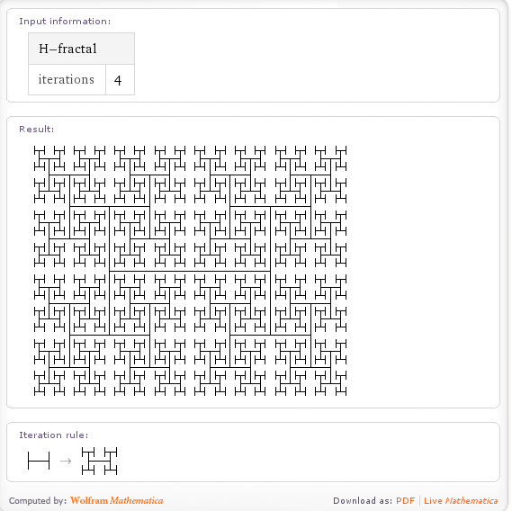 The H-Fractal from Wolfram Alpha